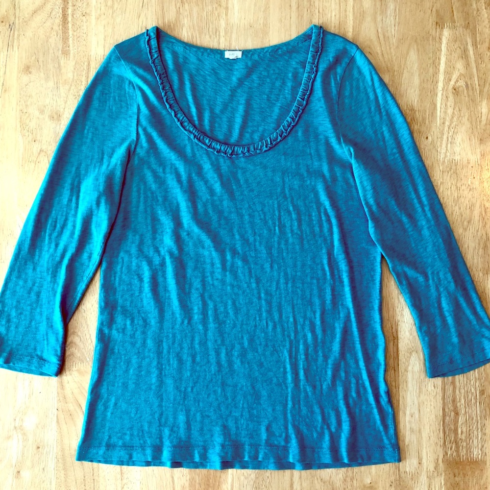 J. Crew light teal cotton shirt